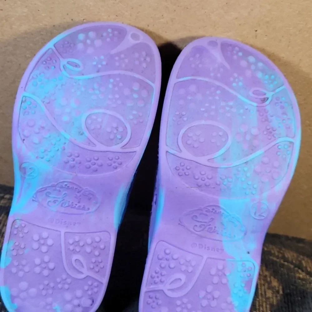 Disney Fairies Tinkerbell Purple and Aqua Sandals- Size 12